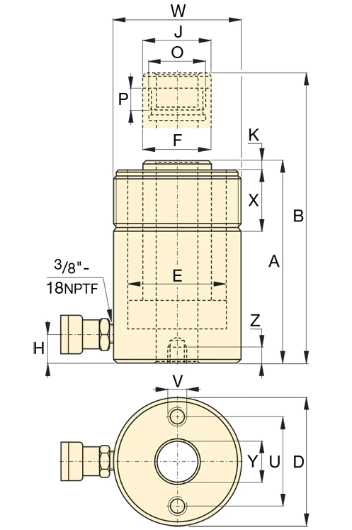 enerpac RCH206 dimensions